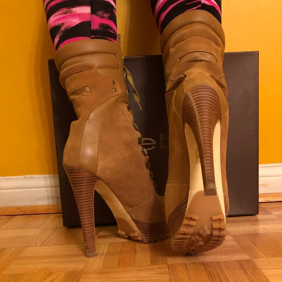Brown suede and later Bebe high platform boots. - Picture 4 of 6